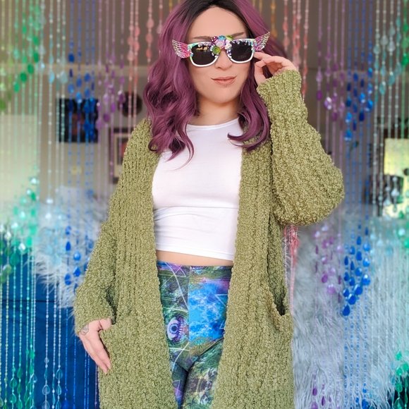 Cozy Popcorn Cardigan Sweater - Sage - Picture 6 of 6